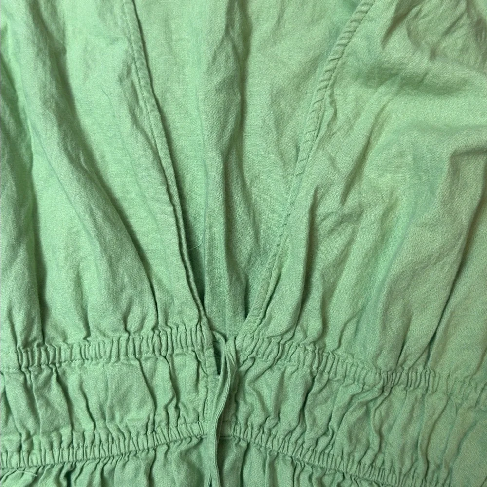 Madewell Green Sleeveless Gathered Waist Dress Size XL - Picture 4 of 7
